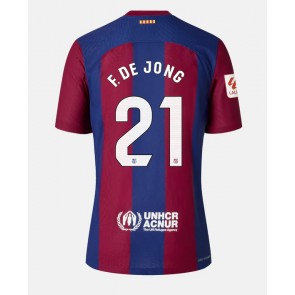 Barcelona Frenkie de Jong #21 kläder Kvinnor 2023-24 Hemmatröja Kortärmad